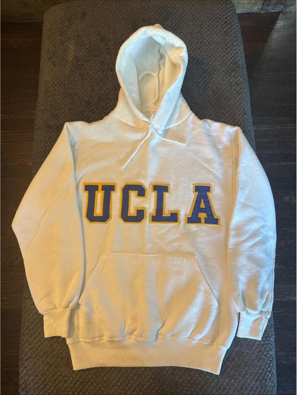 Vtg 80s UCLA Hoodie Artex USA Made Embroidered College Sweatshirt Medium